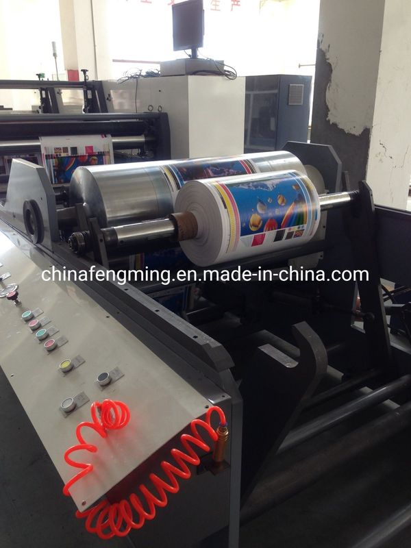 Machine d'impression flexographique à 2 couleurs 1020 mm avec rouleau en céramique d'anilox et séchoir IR UV