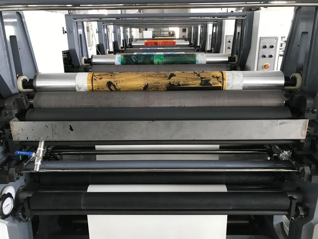Machine d'impression double flexo revêtue en PE avec un rouleau à rouleaux de 100 mm de diamètre et un séchoir UV IR
