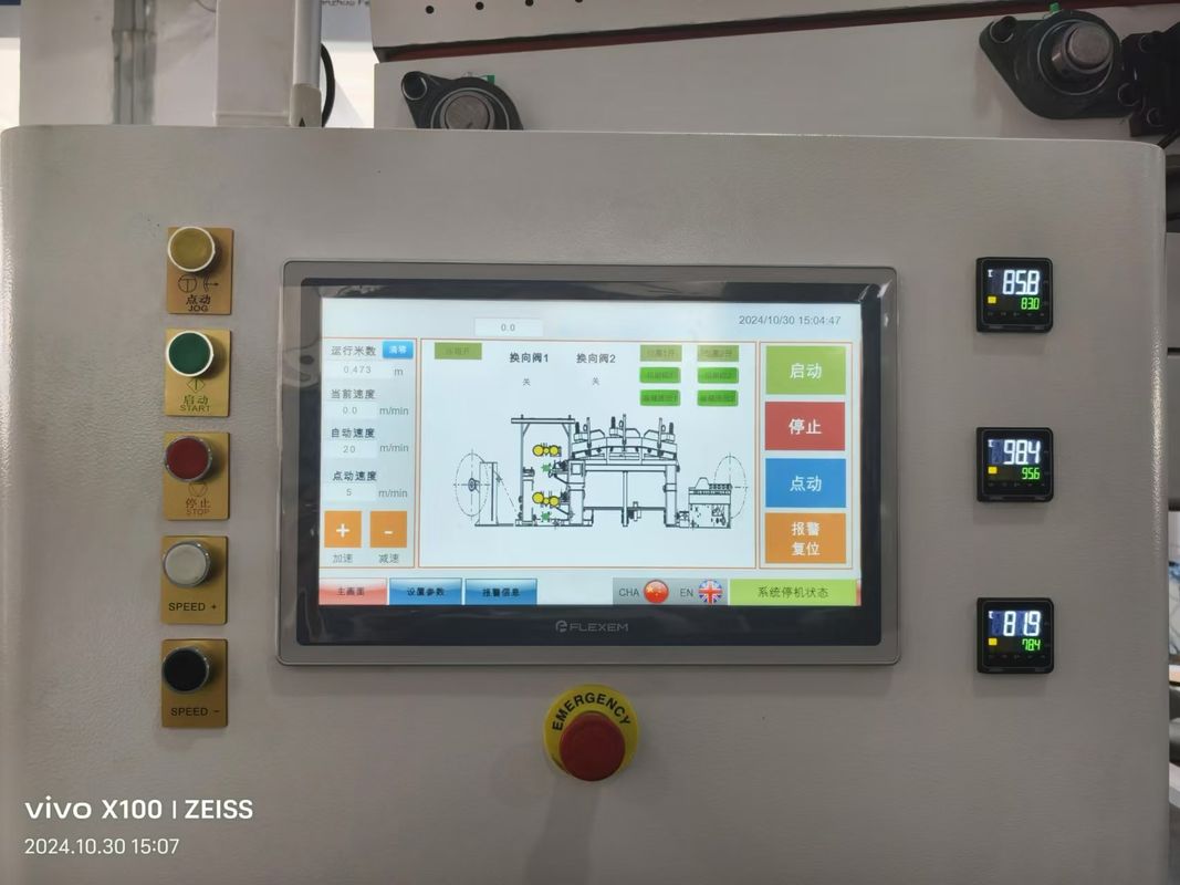 Machine d'impression flexo en cascade avec boutons de course / arrêt
