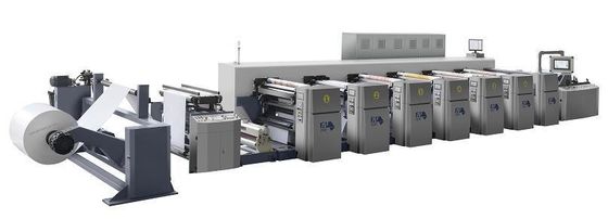 Demande personnalisée Machine d'impression flexoplateuse haute vitesse 6 couleurs pour rouleau de papier 60-350GSM